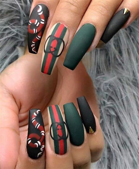 black gucci nails|gucci nails images.